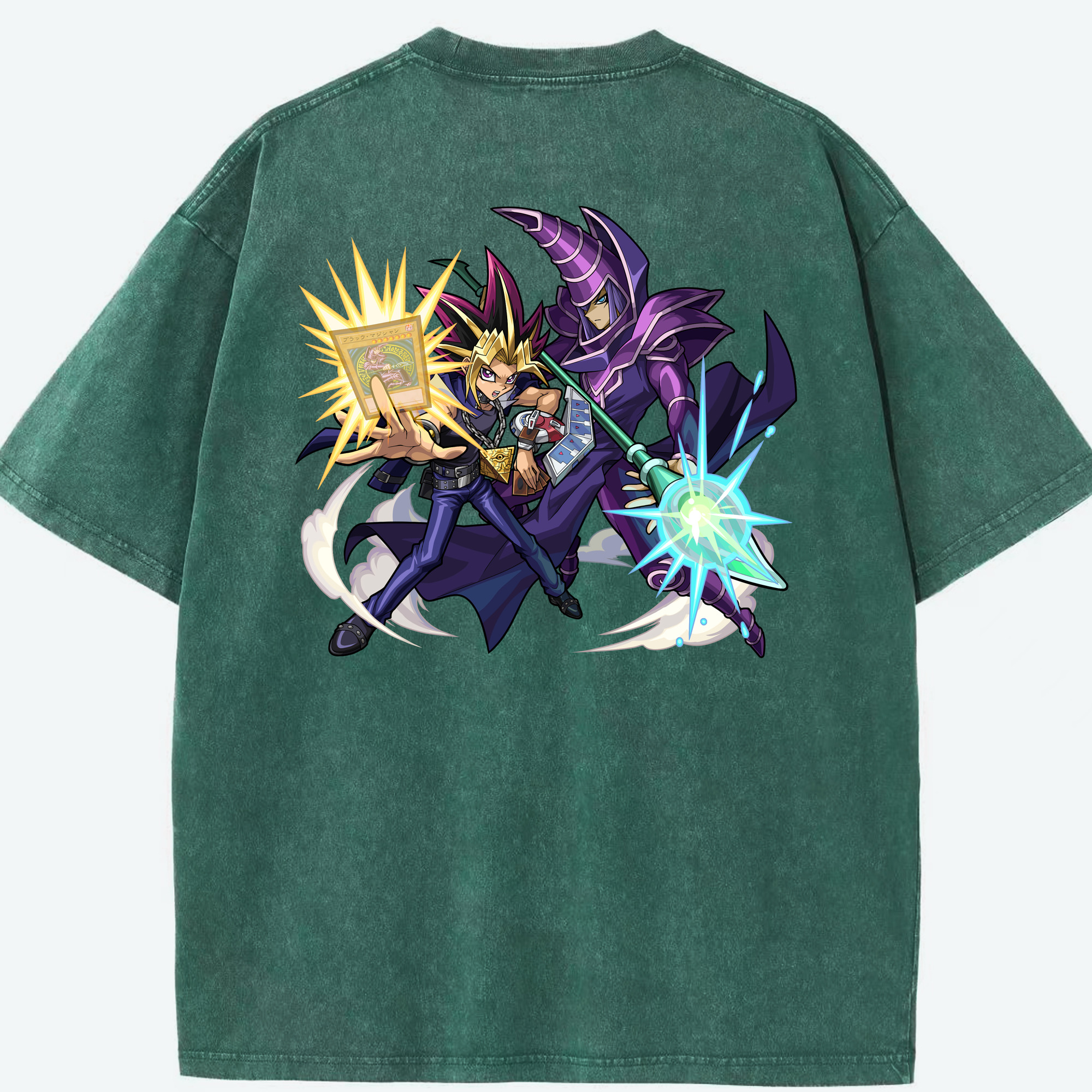 （画像用） 遊☆戯☆王 Yu-Gi-Oh! 綿100% ヴィンテージ風 半袖Tシャツ（背面プリント）